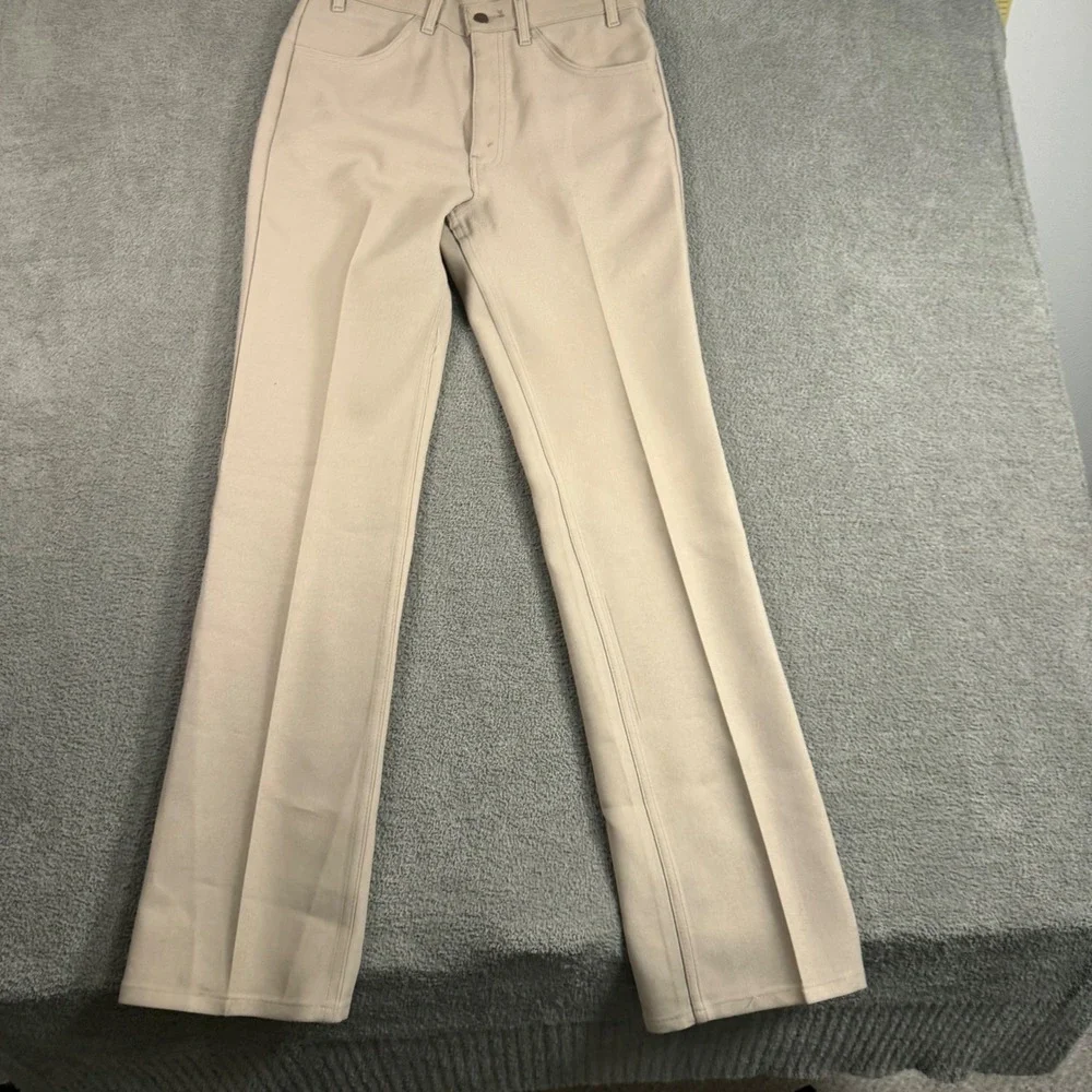 Levis Sta-Prest Action Slacks Beige Tan Straight Leg Orange Tab W33 L34